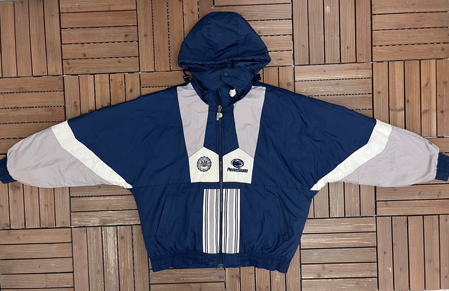 Penn State Nittany Lions Reversible Jacket | Size X-Large | Vintage 1990s Blue Puffer Jacket |