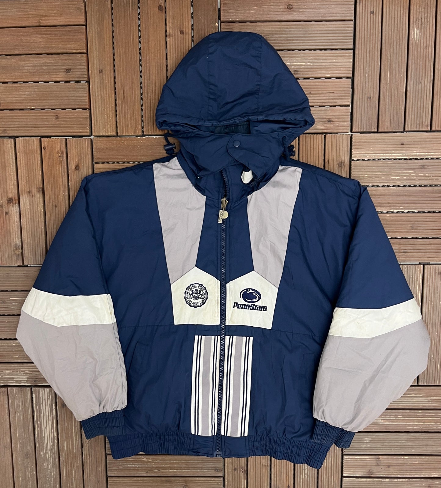 Penn State Nittany Lions Reversible Jacket | Size X-Large | Vintage 1990s Blue Puffer Jacket |