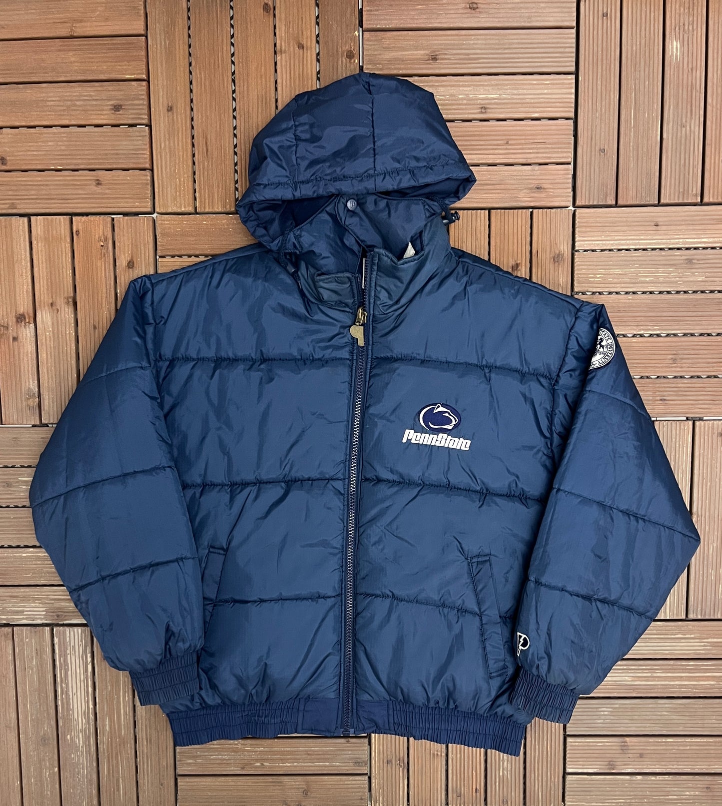 Penn State Nittany Lions Reversible Jacket | Size X-Large | Vintage 1990s Blue Puffer Jacket |