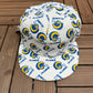 Los Angeles Rams Helmet All Over Print Graphic Hat | Snap Back | Vintage 1990s NFL Football White Hat |