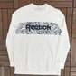 Reebok Classic Graphic Tee | Size Large | Retro White Branded Long Sleeve T-Shirt |