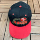 San Francisco 49ers Graphic Hat | Cinch Back | Vintage 1990s NFL Football Black Cap |