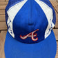Atlanta Braves Embroidered Hat | Snap Back | Vintage 1990s MLB Baseball Blue Trucker Cap |