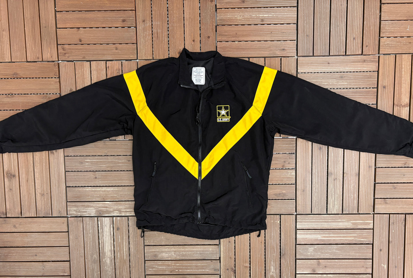 United States Army Embroidered Graphic Windbreaker | Size Small | Vintage 2000s Military Black Jacket |