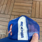 Atlanta Braves Embroidered Hat | Snap Back | Vintage 1990s MLB Baseball Blue Trucker Cap |