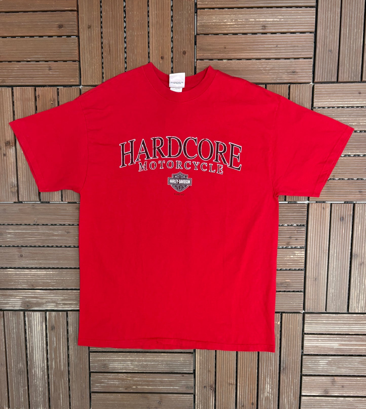 Harley Davidson Lansing, Michigan Graphic Tee | Size X-Large | Vintage 2000s Biker Red T-Shirt |