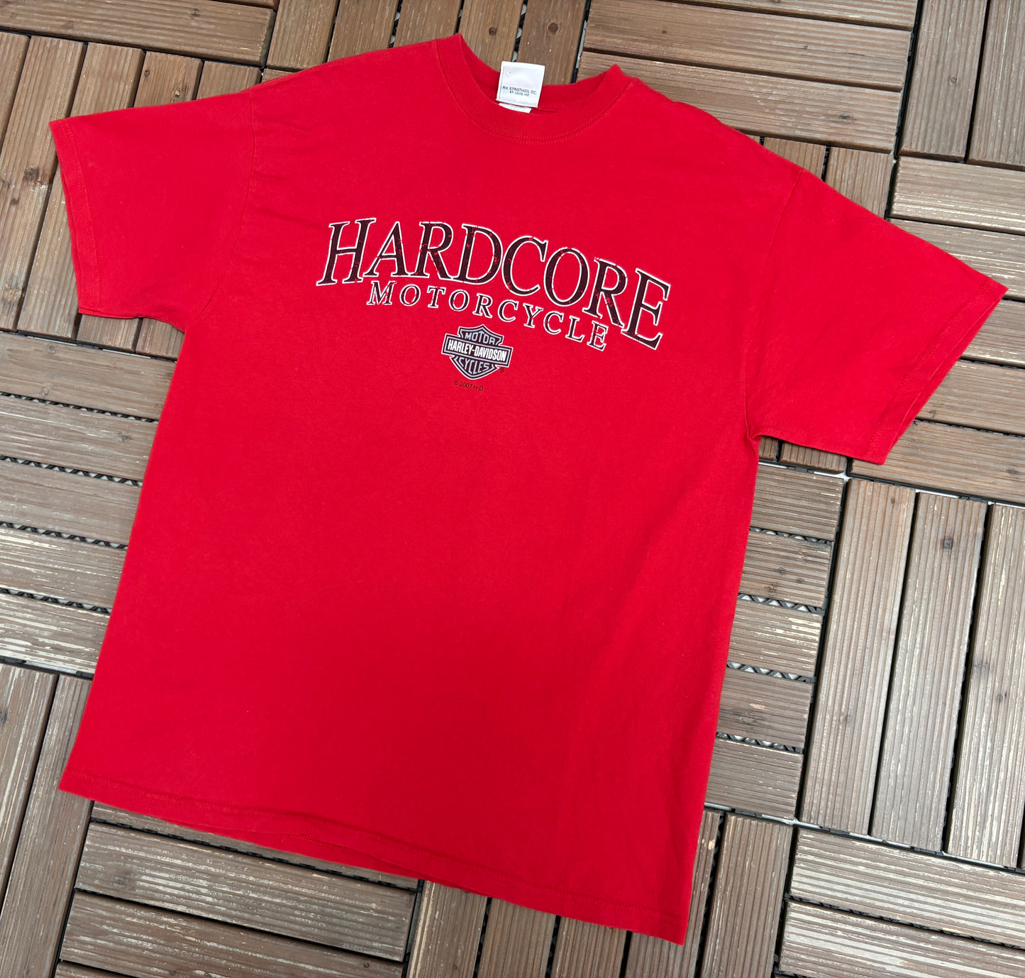 Harley Davidson Lansing, Michigan Graphic Tee | Size X-Large | Vintage 2000s Biker Red T-Shirt |
