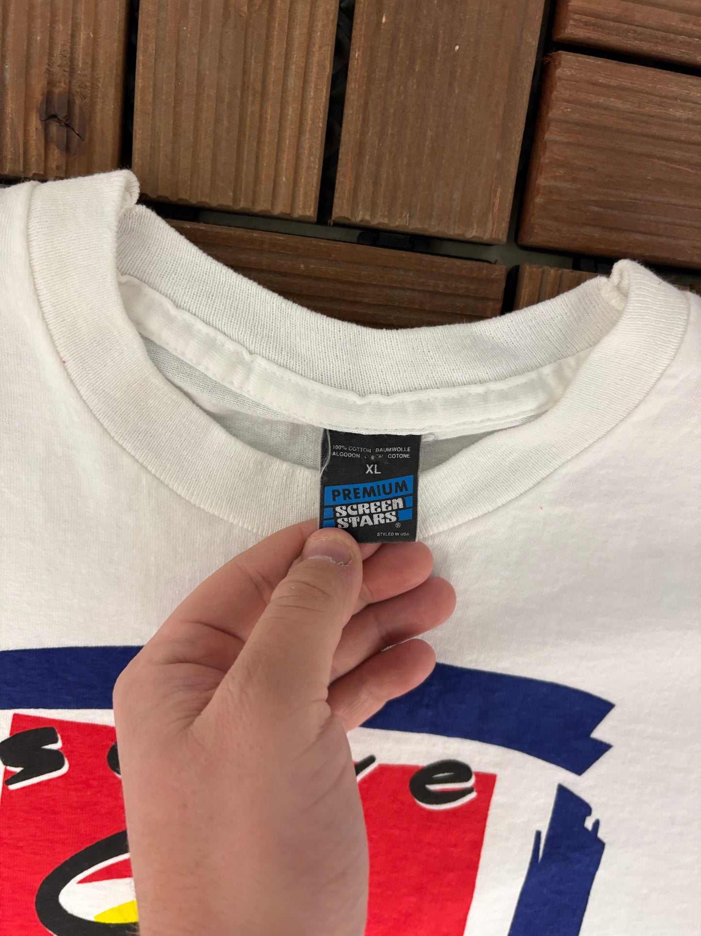 Serve Harp Beer Chilled Graphic Tee | Size X-Large | Vintage 1990s Promotional White T-Shirt |