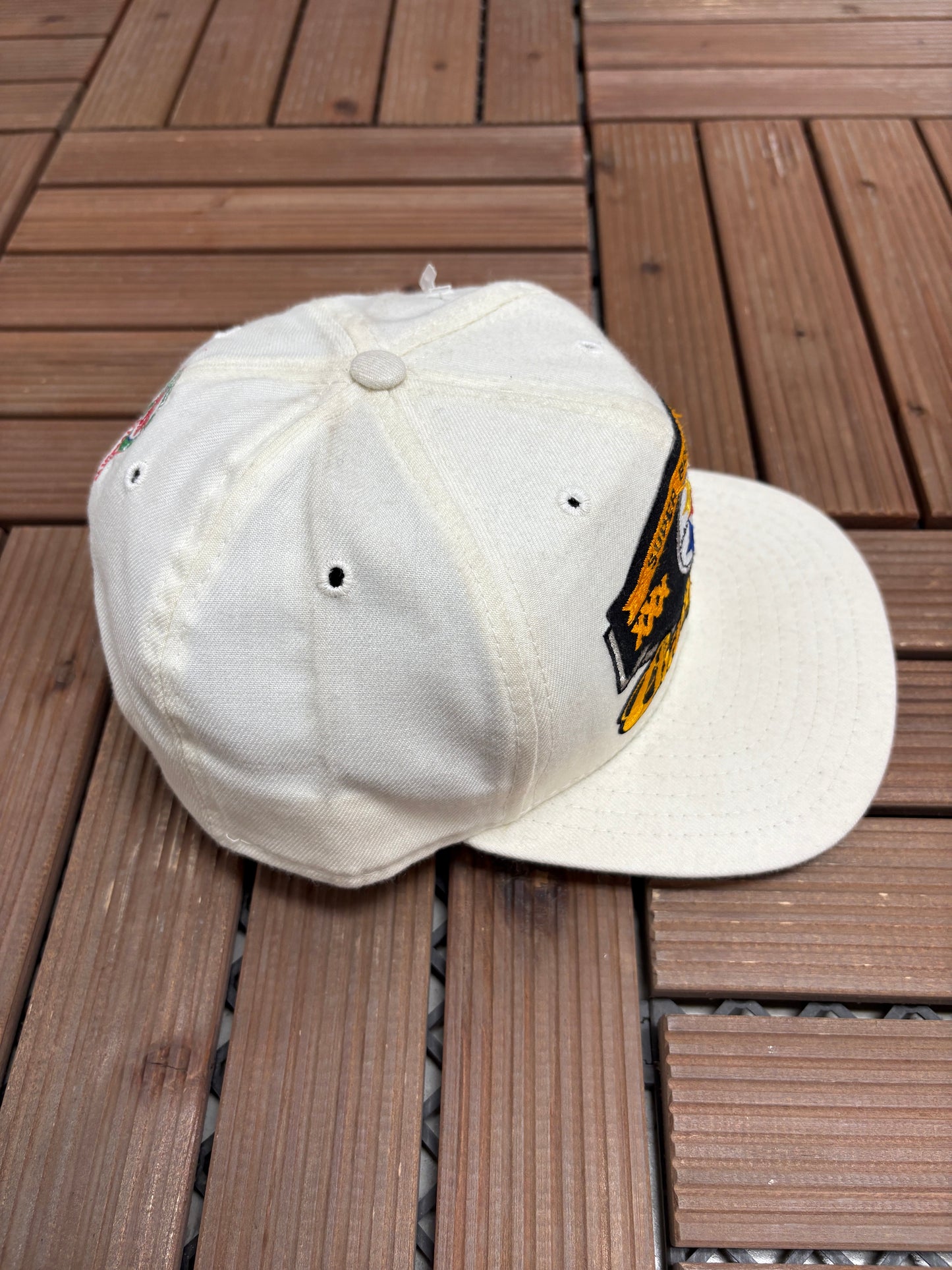 Pittsburgh Steelers Super Bowl XXX Champions Graphic Hat | Snap Back | Vintage 1990s NFL Football White Cap |