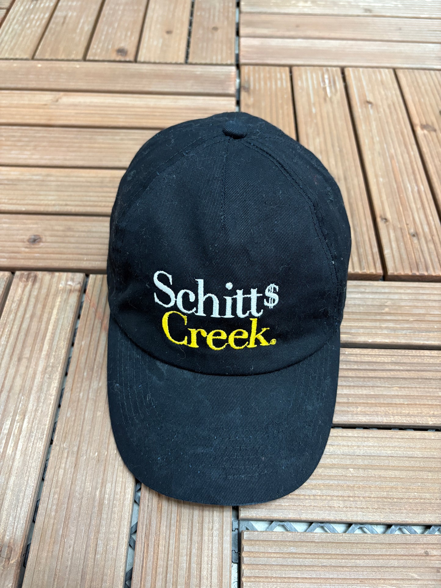 Schitt's Creek Embroidered Graphic Hat | Snap Back | Television Promotional Black Cap |