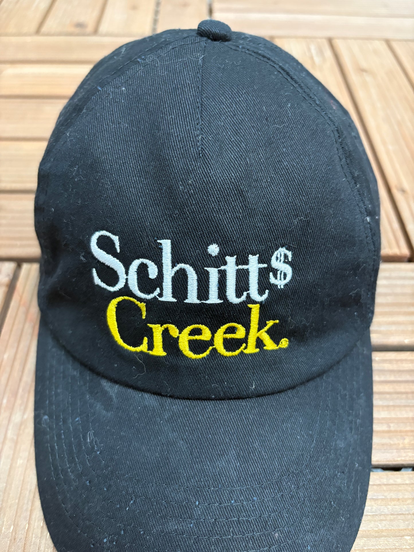 Schitt's Creek Embroidered Graphic Hat | Snap Back | Television Promotional Black Cap |