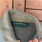 Tundra Canada 3D Knit Collared Sweater | Size Large | Vintage 1990s Green/Brown Collared Long Sleeve |