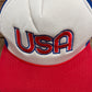 United States of America Embroidered Hat | Snap Back | Vintage 1990s White Trucker Cap |