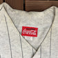 Coca-Cola Pinstripe Baseball Jersey | Size Medium | Vintage 2000s Promotional Grey Jersey |