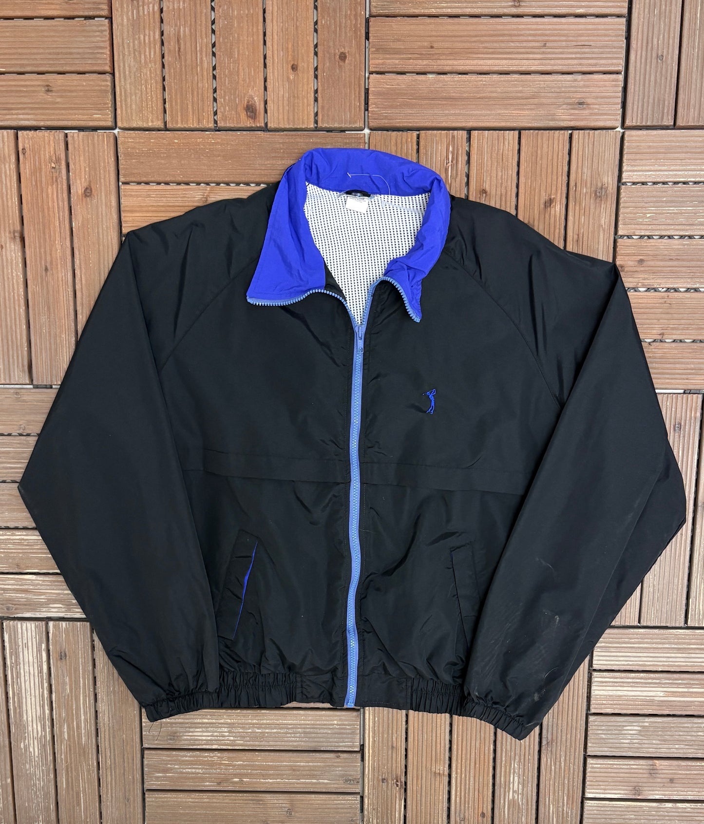 Radical Rain Gear Golf Graphic Windbreaker | Size Large | Vintage 1990s Golf Black Windbreaker |