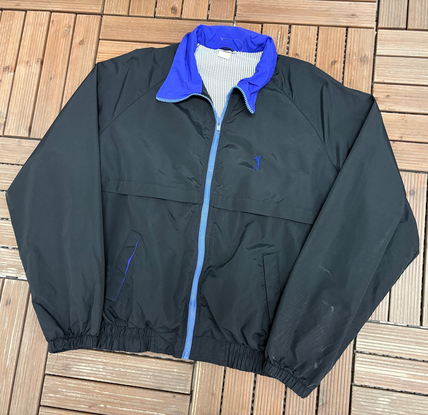 Radical Rain Gear Golf Graphic Windbreaker | Size Large | Vintage 1990s Golf Black Windbreaker |