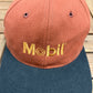 Mobil Embroidered Graphic Hat | Metal Clasp | Vintage 1990s Promotional Red Cap |