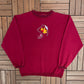 Away Flew Pooh And Piglet Too Graphic Crewneck | Size Large | Vintage 1990s Disney Red Sweater |