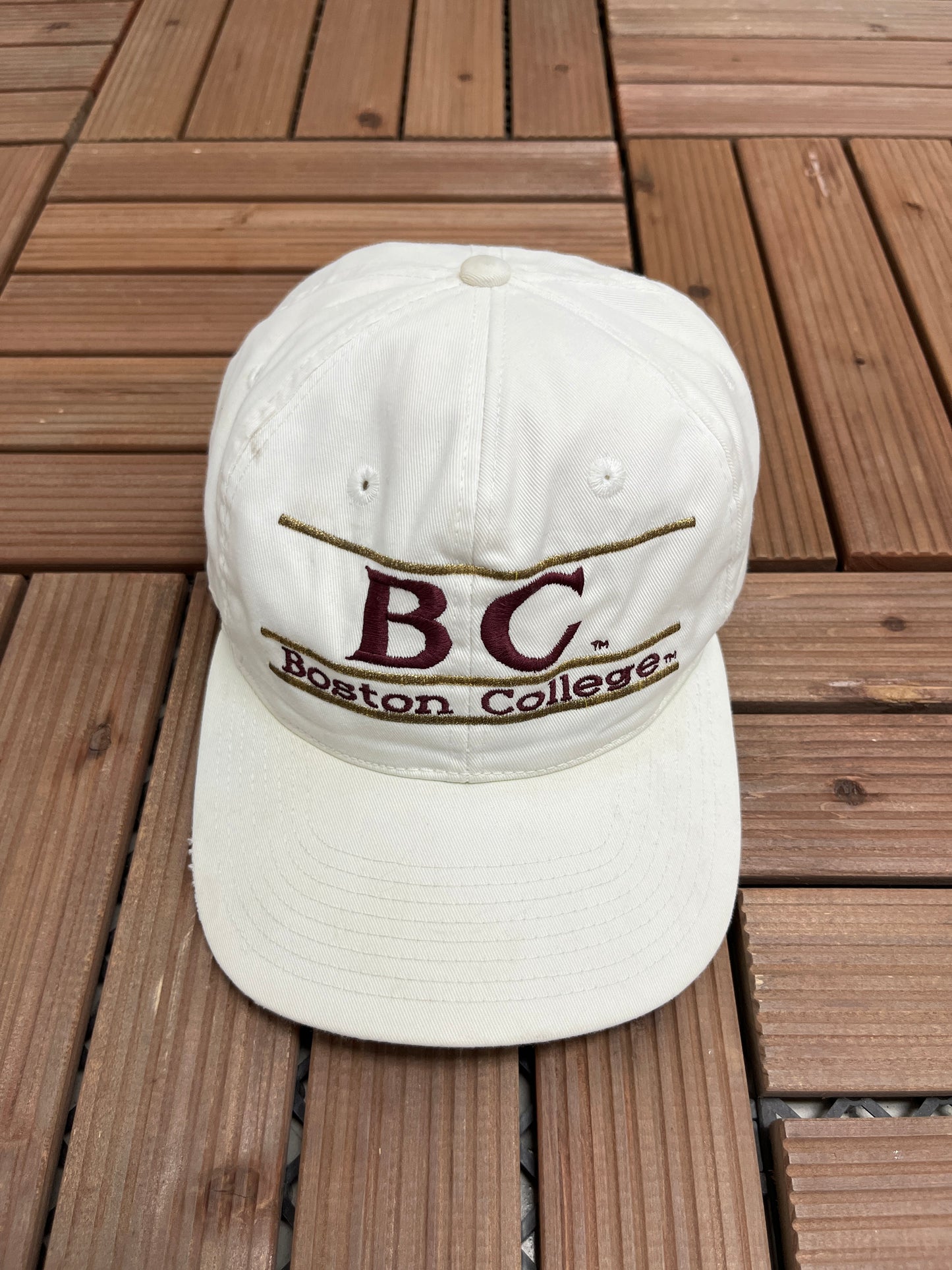 Boston College Eagles Graphic Hat | Snap Back | Vintage 1990s College Sports White Cap |