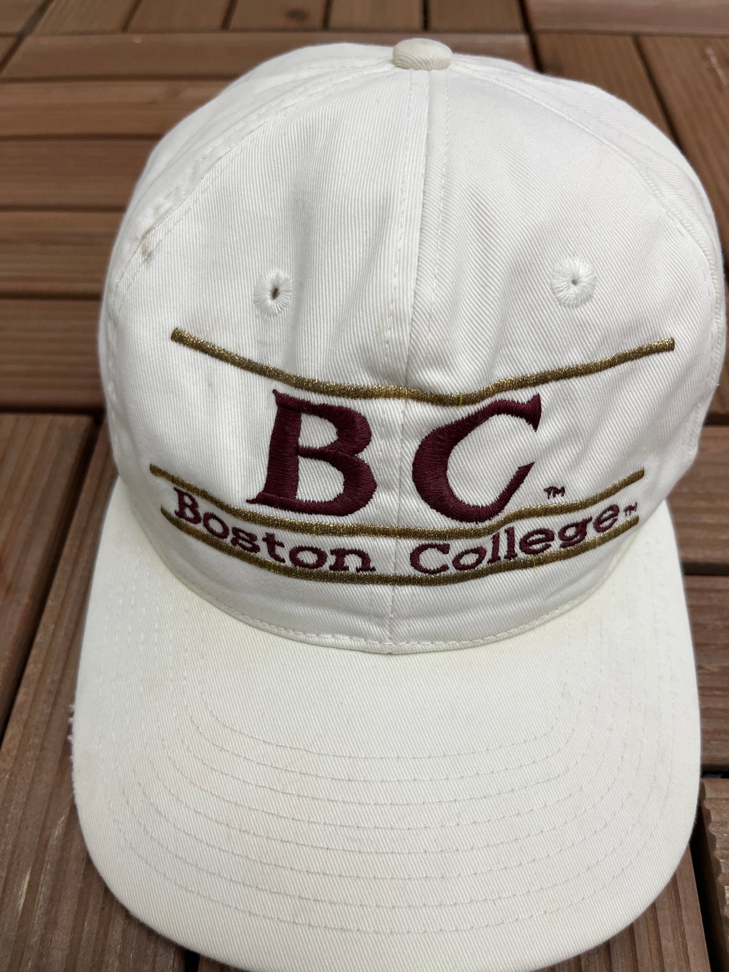 Boston College Eagles Graphic Hat | Snap Back | Vintage 1990s College Sports White Cap |