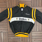 Pittsburgh Steelers Graphic Windbreaker | Size X-Large | Vintage 1990s NFL Football Black Jacket |