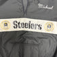 Pittsburgh Steelers Graphic Windbreaker | Size X-Large | Vintage 1990s NFL Football Black Jacket |
