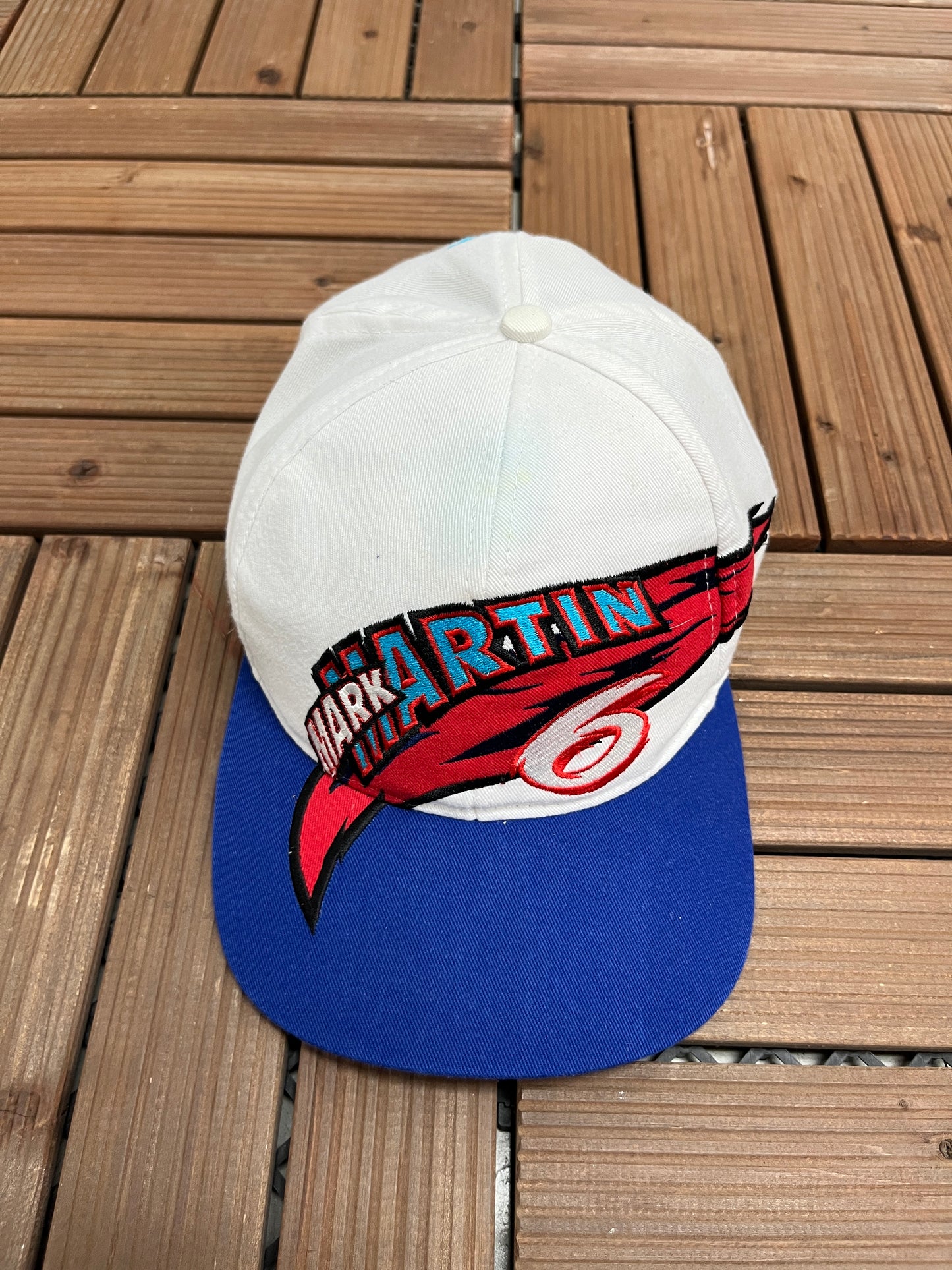 Mark Martin Valvoline Racing Graphic Hat | Strap Back | Vintage 2000s Racing White Cap |