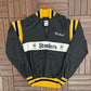 Pittsburgh Steelers Graphic Windbreaker | Size X-Large | Vintage 1990s NFL Football Black Jacket |