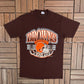 Cleveland Browns Football Graphic Tee | Size Large | Vintage 1990s NFL Football Brown T-Shirt |