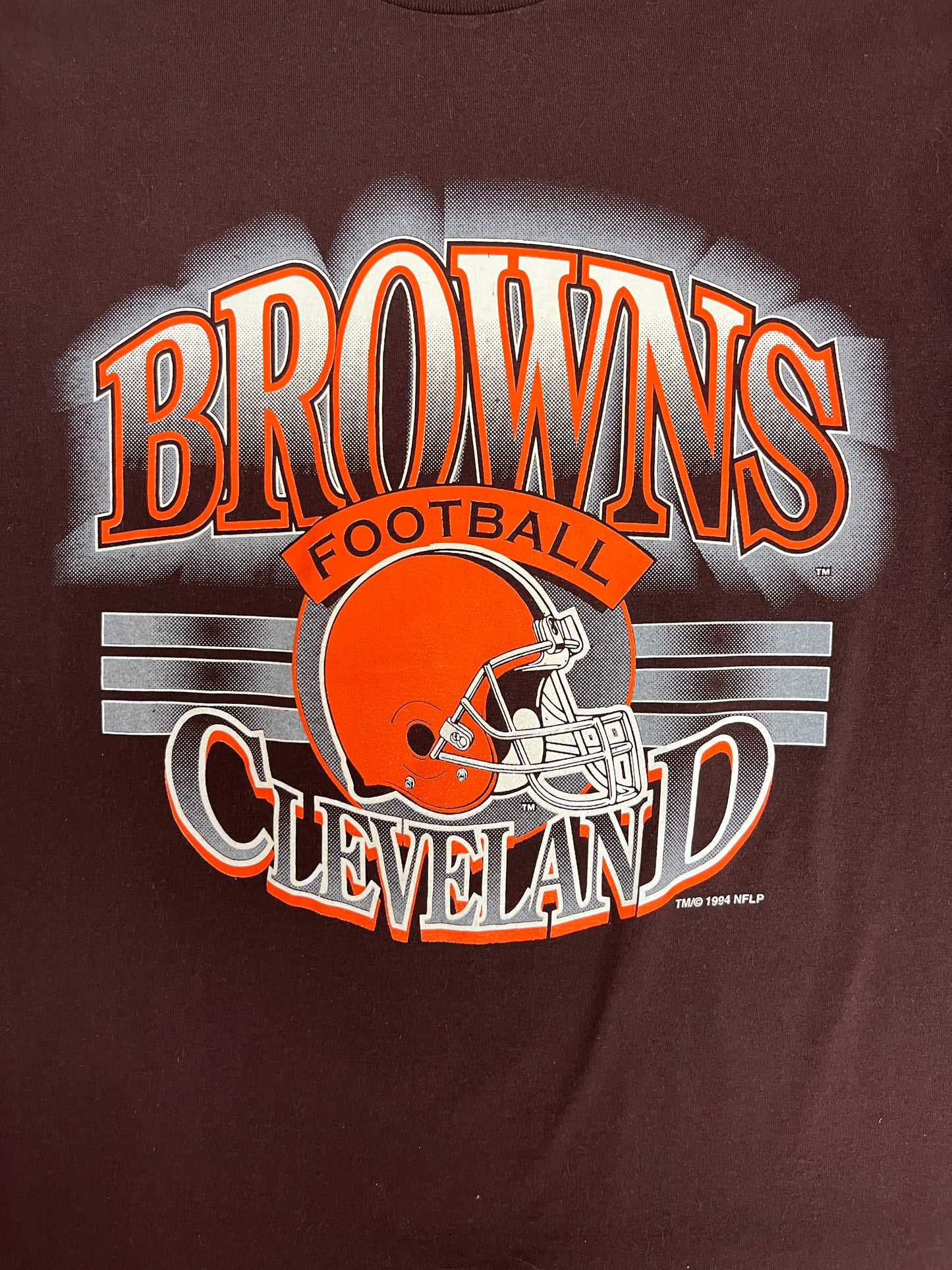 Cleveland Browns Football Graphic Tee | Size Large | Vintage 1990s NFL Football Brown T-Shirt |