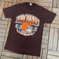 Cleveland Browns Football Graphic Tee | Size Large | Vintage 1990s NFL Football Brown T-Shirt |