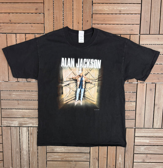 Alan Jackson Graphic Tee | Size X-Large | Vintage 2000s Country Music Black T-Shirt |