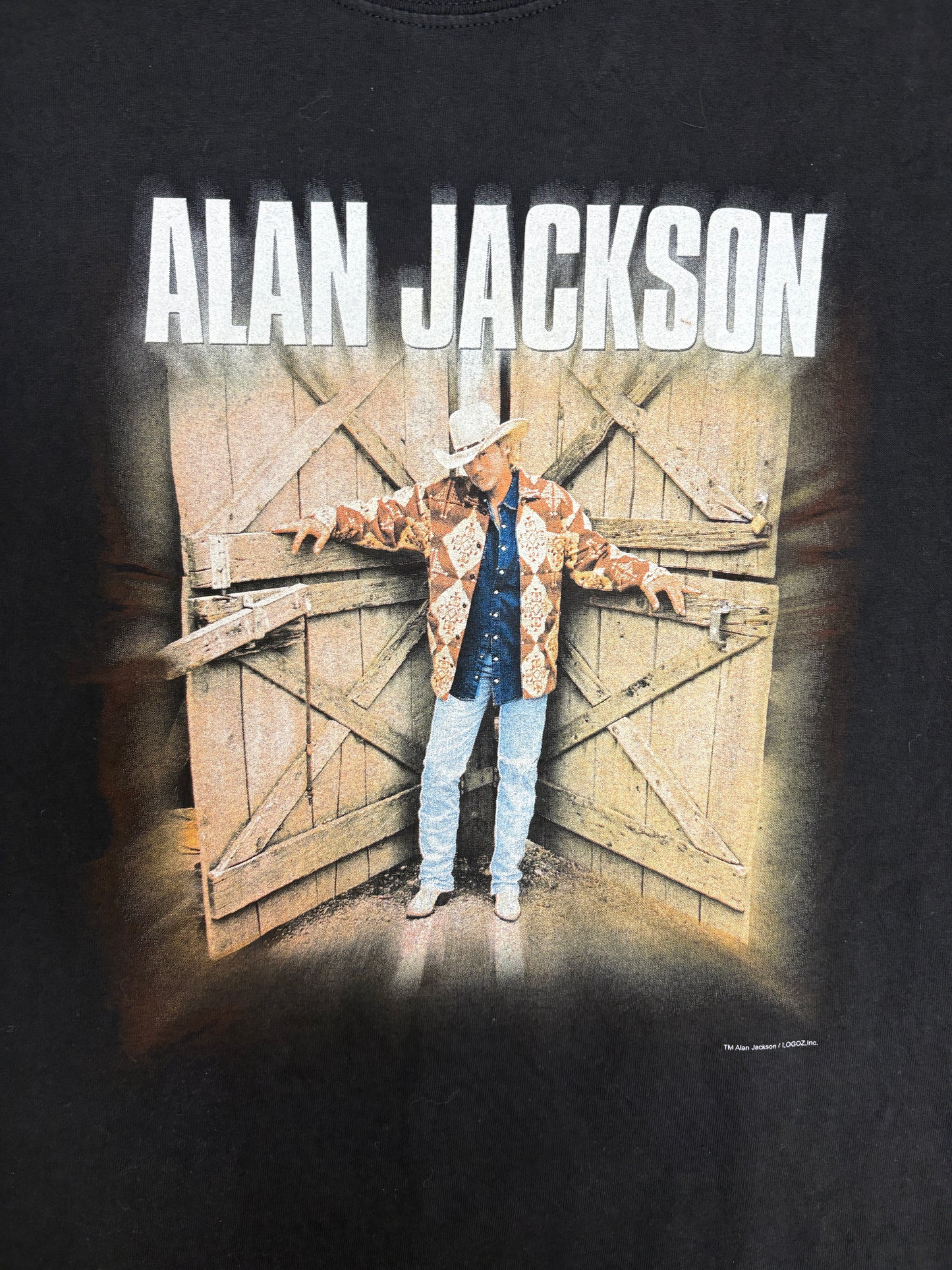 Alan Jackson Graphic Tee | Size X-Large | Vintage 2000s Country Music Black T-Shirt |