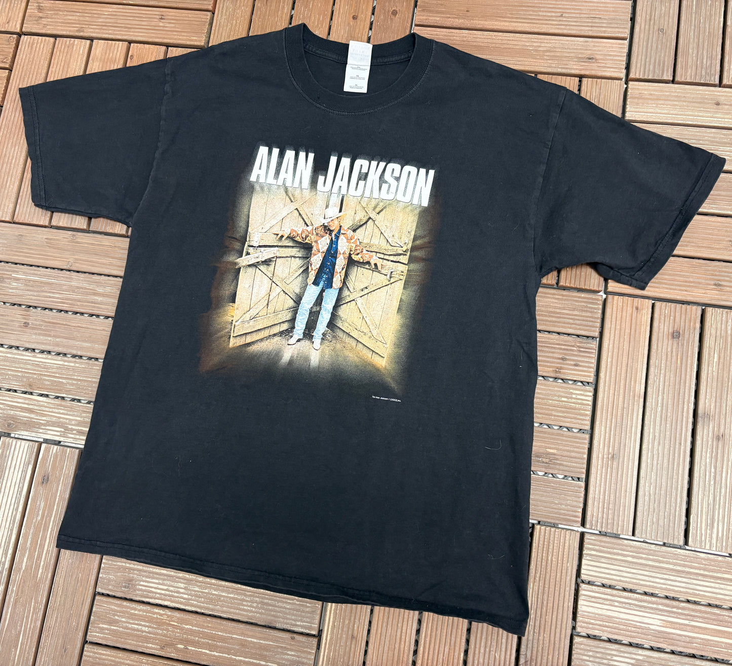 Alan Jackson Graphic Tee | Size X-Large | Vintage 2000s Country Music Black T-Shirt |