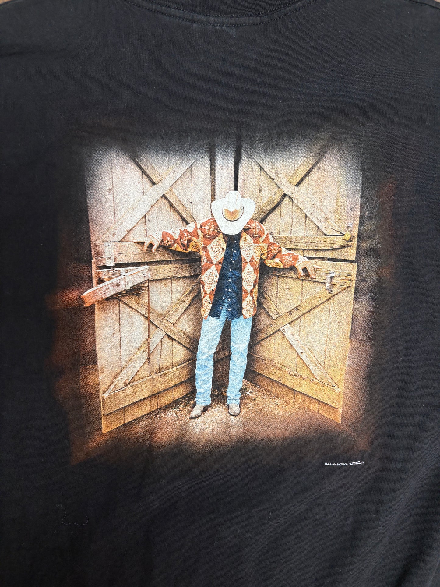 Alan Jackson Graphic Tee | Size X-Large | Vintage 2000s Country Music Black T-Shirt |