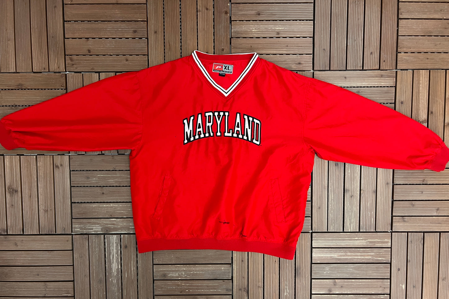 Maryland Terrapins Graphic Windbreaker | Size X-Large | Vintage 1990s College Red Light Jacket |