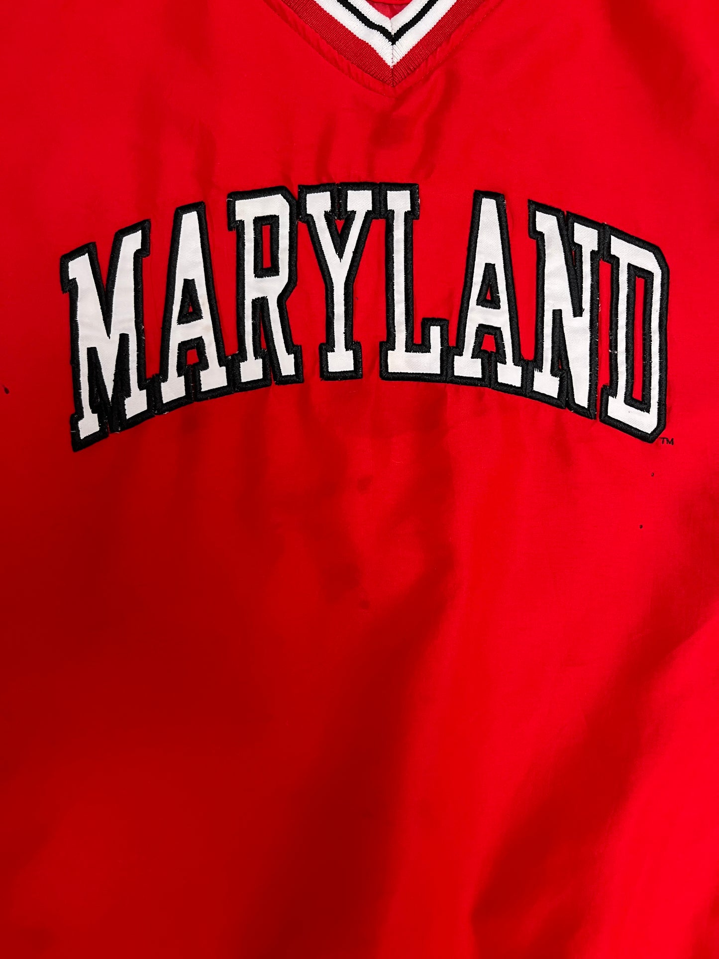 Maryland Terrapins Graphic Windbreaker | Size X-Large | Vintage 1990s College Red Light Jacket |