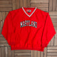 Maryland Terrapins Graphic Windbreaker | Size X-Large | Vintage 1990s College Red Light Jacket |