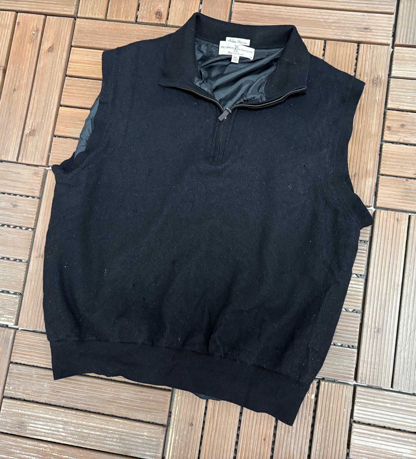Fairway & Greene Golf Wool Sweater Vest | Size XX-Large | Vintage 1990s Golf Black Sweater Vest |