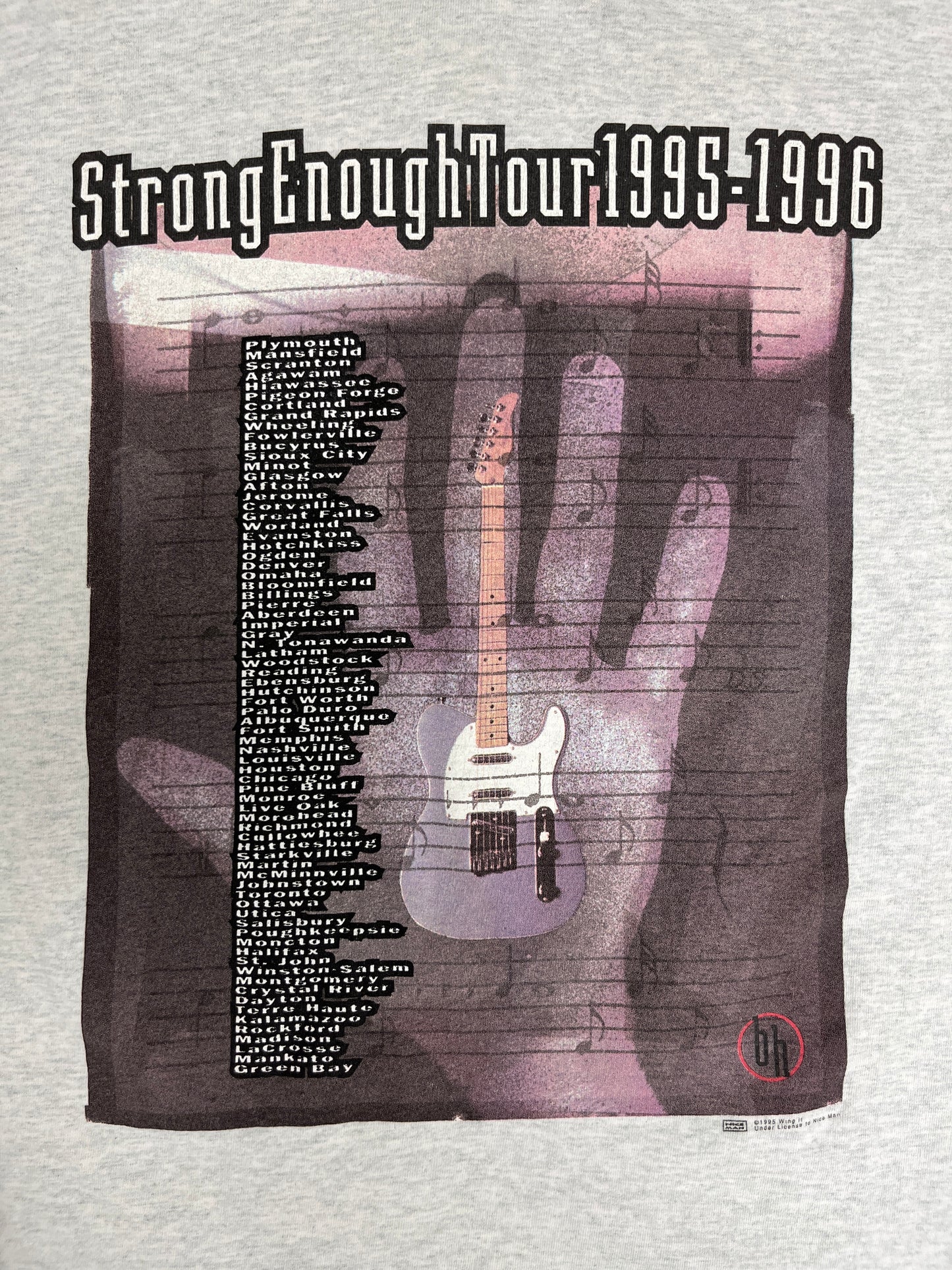 Blackhawk Strong Enough 1995-1996 Tour Graphic Tee | Size Large | Vintage 1990s Country Music Grey T-Shirt | Made in USA |