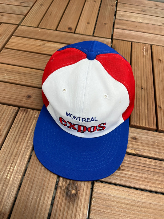 Montreal Expos Embroidered Graphic Hat | Snap Back | Vintage 1990s MLB Baseball White Cap |