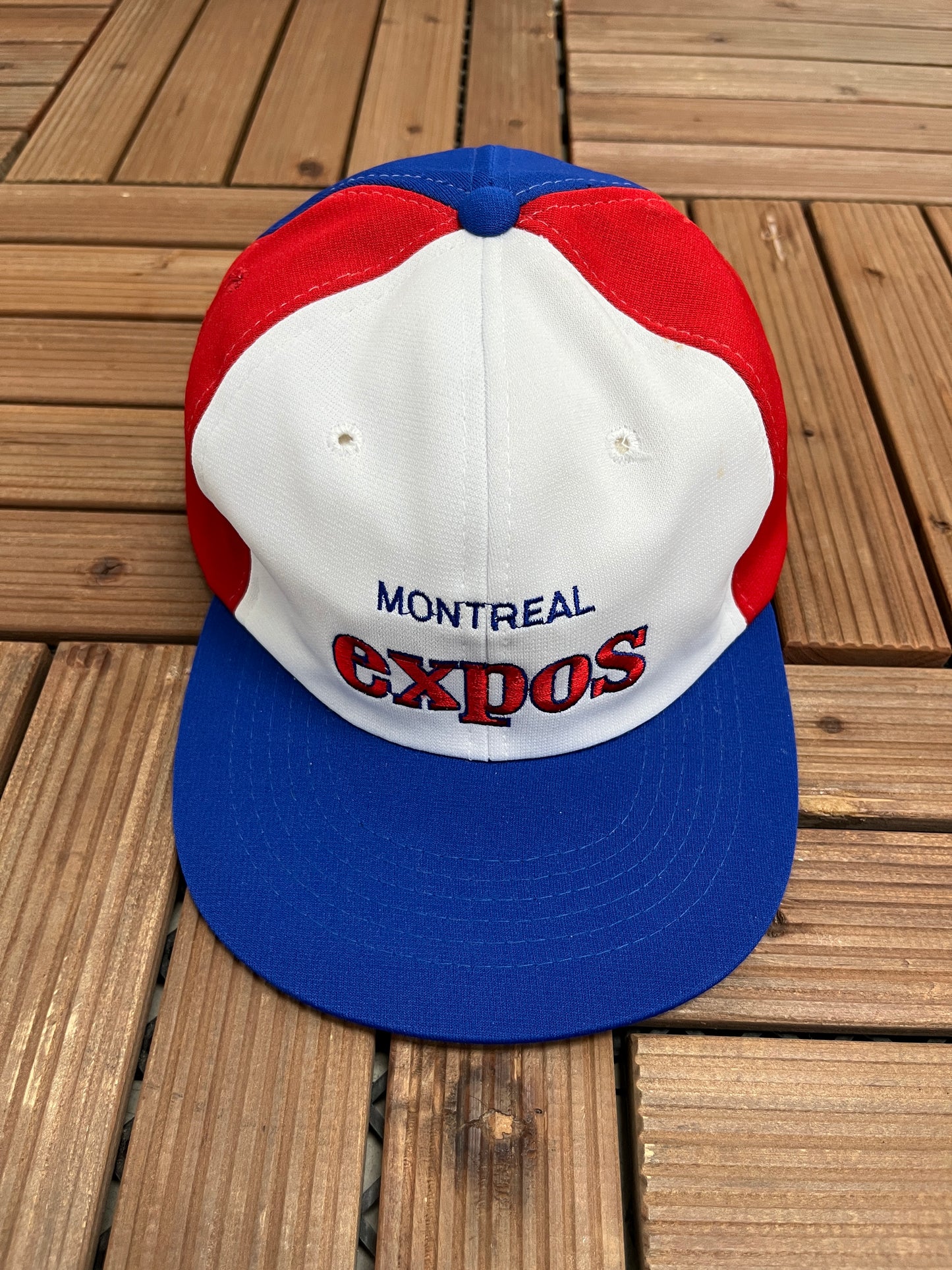 Montreal Expos Embroidered Graphic Hat | Snap Back | Vintage 1990s MLB Baseball White Cap |