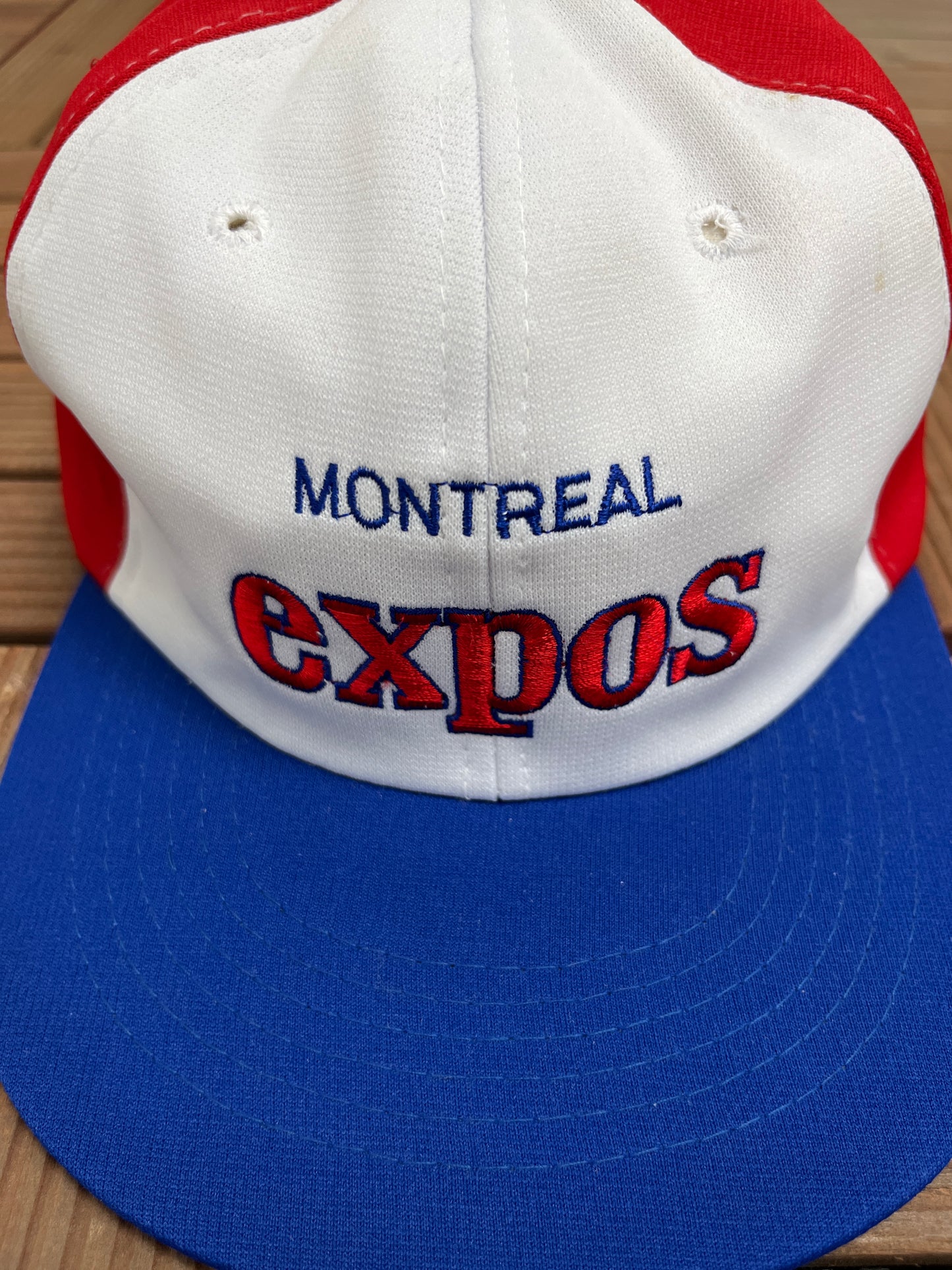 Montreal Expos Embroidered Graphic Hat | Snap Back | Vintage 1990s MLB Baseball White Cap |