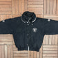 Los Angeles Raiders Puffer Jacket | Size Large | Vintage 1990s NFL Football Black Jacket |