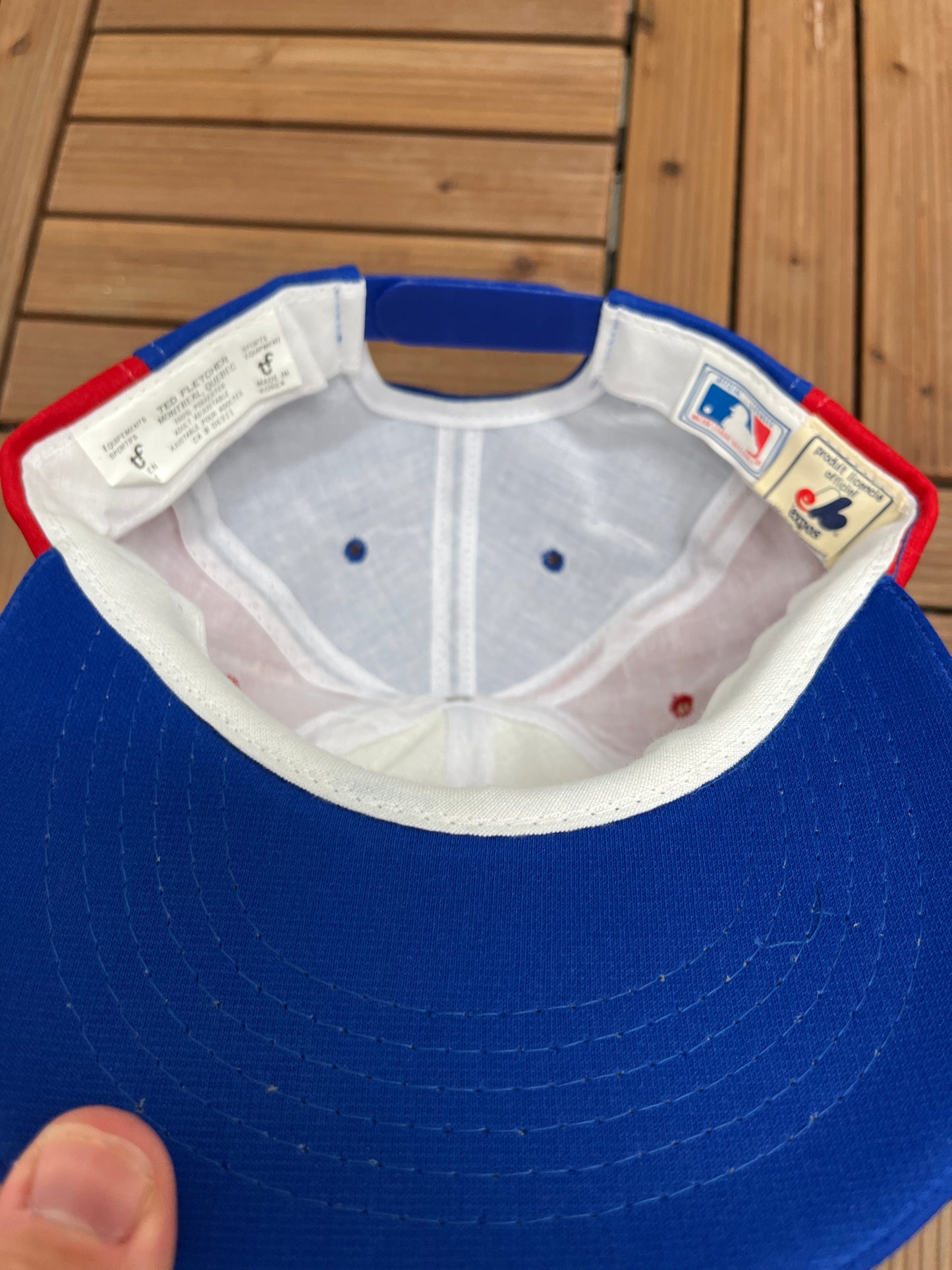 Montreal Expos Embroidered Graphic Hat | Snap Back | Vintage 1990s MLB Baseball White Cap |