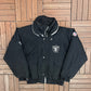 Los Angeles Raiders Puffer Jacket | Size Large | Vintage 1990s NFL Football Black Jacket |