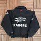 Los Angeles Raiders Puffer Jacket | Size Large | Vintage 1990s NFL Football Black Jacket |