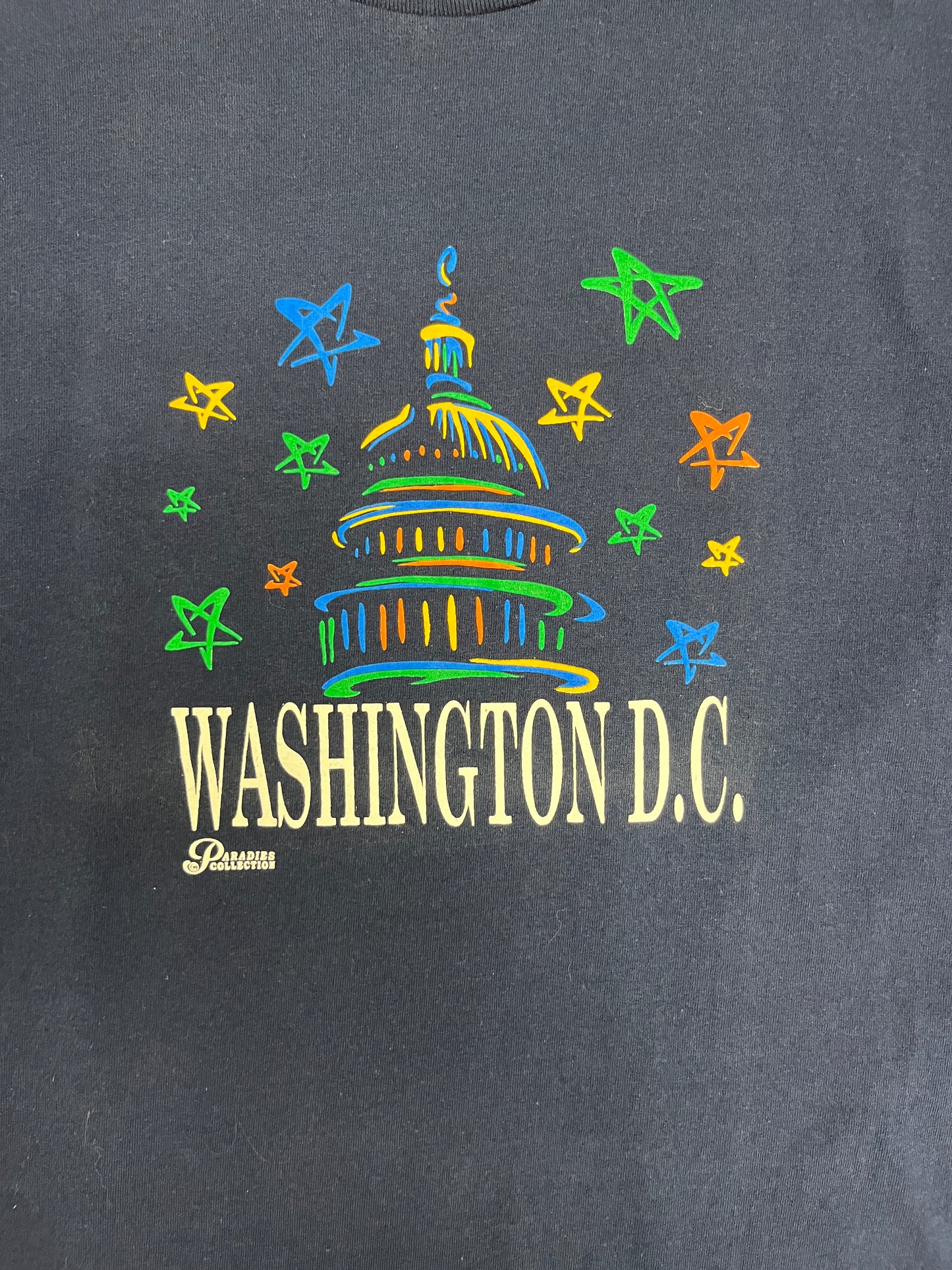 Washington, DC United States Capitol Graphic Tee | Size Large | Vintage 2000s Tourist Blue T-Shirt |