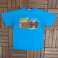 Dirty Dicks Crab House Outer Banks Graphic Tee | Size Medium | Vintage 2000s Funny Tourist Blue T-Shirt |