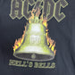 AC/DC Hell's Bells Graphic Tee | Size Large | Vintage 2000s Hard Rock Band Music Black T-Shirt |